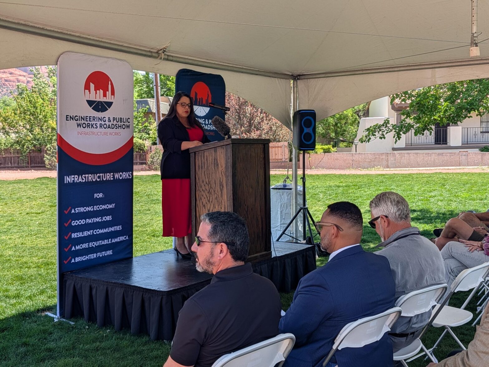 Speaker Addresses Crowd